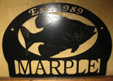 metal fish sign with Crappie fish
