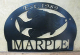 30" Personalized, metal FISH sign with Crappie fish