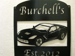 Metal sign with Corvette