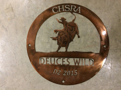 Rodeo sign ,rodeo Medals in gorgeous polished copper finish