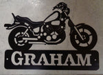 Metal laser cut motercycle sign