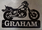 Metal laser cut motercycle sign