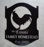 METAL SIGN ,ROOSTER and custom name 2foot