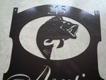 3ft. metal,bass sign with wide mouth bass fish