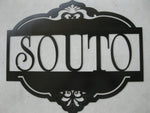 Custom metal sign with your name in silver powder coat