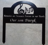 Metal  memorial Sign ,music sign  on sturdy double stake