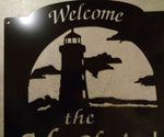 Metal Lighthouse Sign with your name