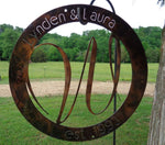 Metal monogram in black textured baked on  finish