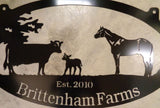 Metal HORSE, COW  Sign ,customized with your name