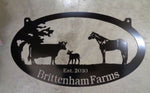 Metal HORSE, COW  Sign ,customized with your name