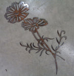 METAL flower , wall art  in black