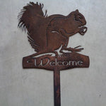 squirrel welcome sign rustic metal