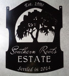 Metal OAK TREE sign ,oak tree draped in spanish moss