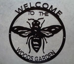 BEE SIGN ,Custom metal BEE sign, laser cut bee sign bronzed