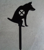 Metal NO poo dog on stake
