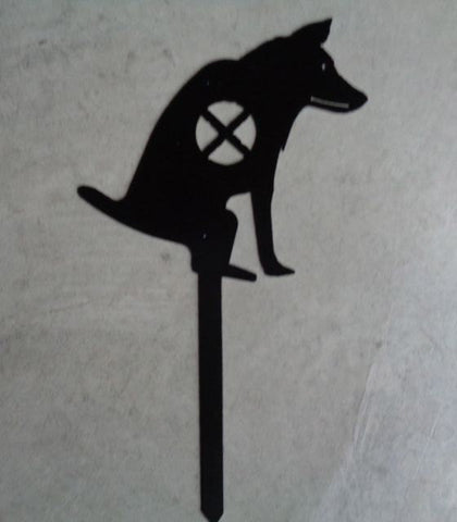 Metal NO poo dog on stake