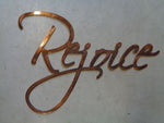 Rejoice , metal word in brushed metal