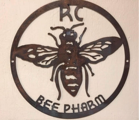 BEE SIGN ,Custom metal BEE sign, laser cut bee sign bronzed