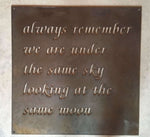 Metal plaque ALWAYS remember we are under the same sky