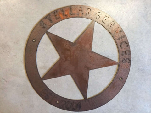 Metal TEXAS STAR  sign with  custom name