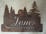METAL  EVERGREEN SIGN , setting sun evergreen sign with your name 2ft