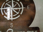 Metal compass sign ,COMPASS and your name or company