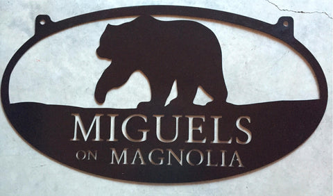 Metal BEAR Sign ,Laser cut BEAR address sign,  customized bear sign with your name