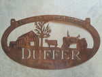 Metal Sign,barn, cow, tractor sign , huge 4ft sign, customized with your name