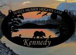 Wildlife cabin sign,Metal WILDLIFE Sign,  BEAR, FISH  Lake sign, 3ft lake sign, customized