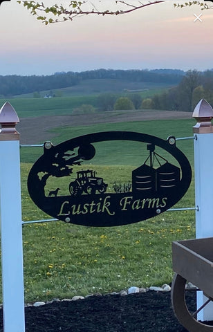 Metal GRAINBIN Sign, Grain bin ,TRACTOR,corn stalks sign