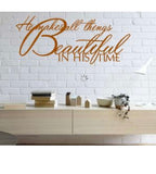 Huge He makes all things beautiful in His time" metal wall words