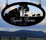 Metal SHEEP  Sign, barn sheep tractor 3ft sign,customized with your name