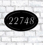 METAL oval HOUSE NUMBER sign