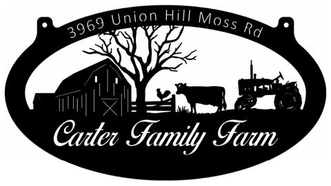 Metal FARM sign, customized farm sign, BARN Cow TRACTOR sign