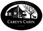Metal CABIN SIGN with Cabin DEER