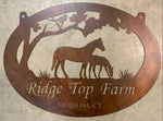 Metal HORSE Sign with horses running customized with your name
