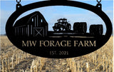 Metal HAY FARM sign, hay bales TRACTOR sign