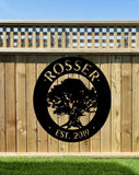 OAK TREE sign, metal sign with your name