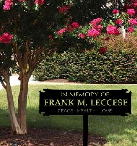 Custom metal memorial sign, in memory sign, grave marker sign,
