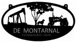 3 ft  Metal Sign ,oil derrick, dog and tractor sign
