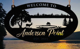 Metal Sign FISH Lake buck scene customized with your name