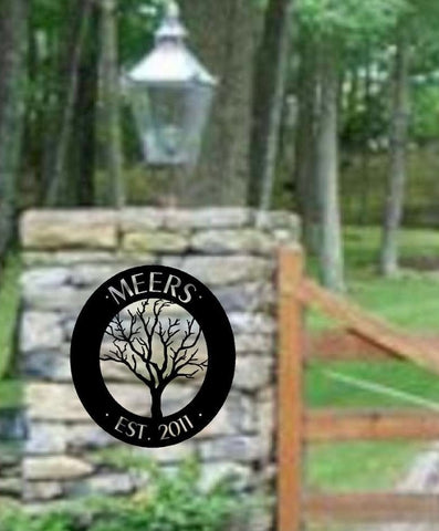 OAK TREE sign, metal sign with your name